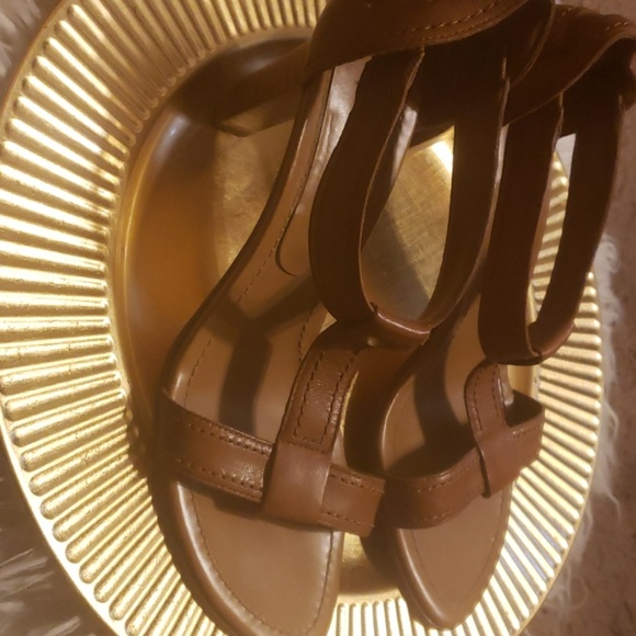 Apostrophe Tan Leather Heeled Sandals - Picture 1 of 6
